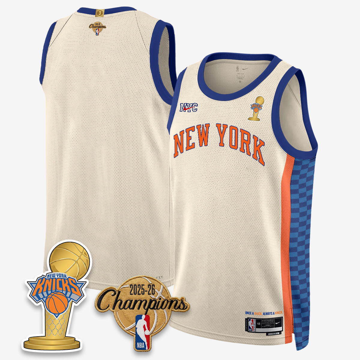 NYK 2026 NBA Champions Gold Edition Vapor Jersey - Stitched n3