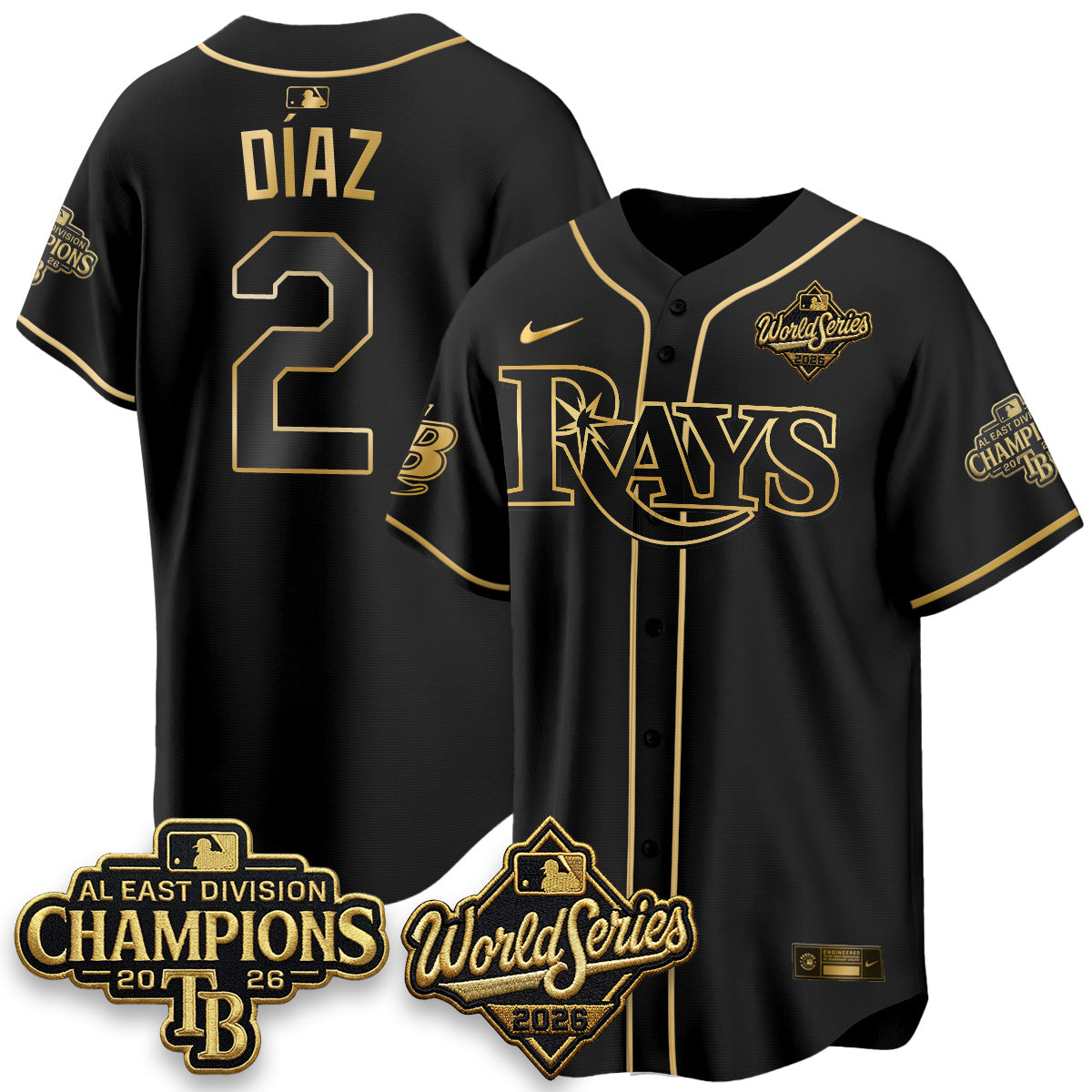 TB 2026 AL Champions Gold Edition Vapor Jersey - Stitched