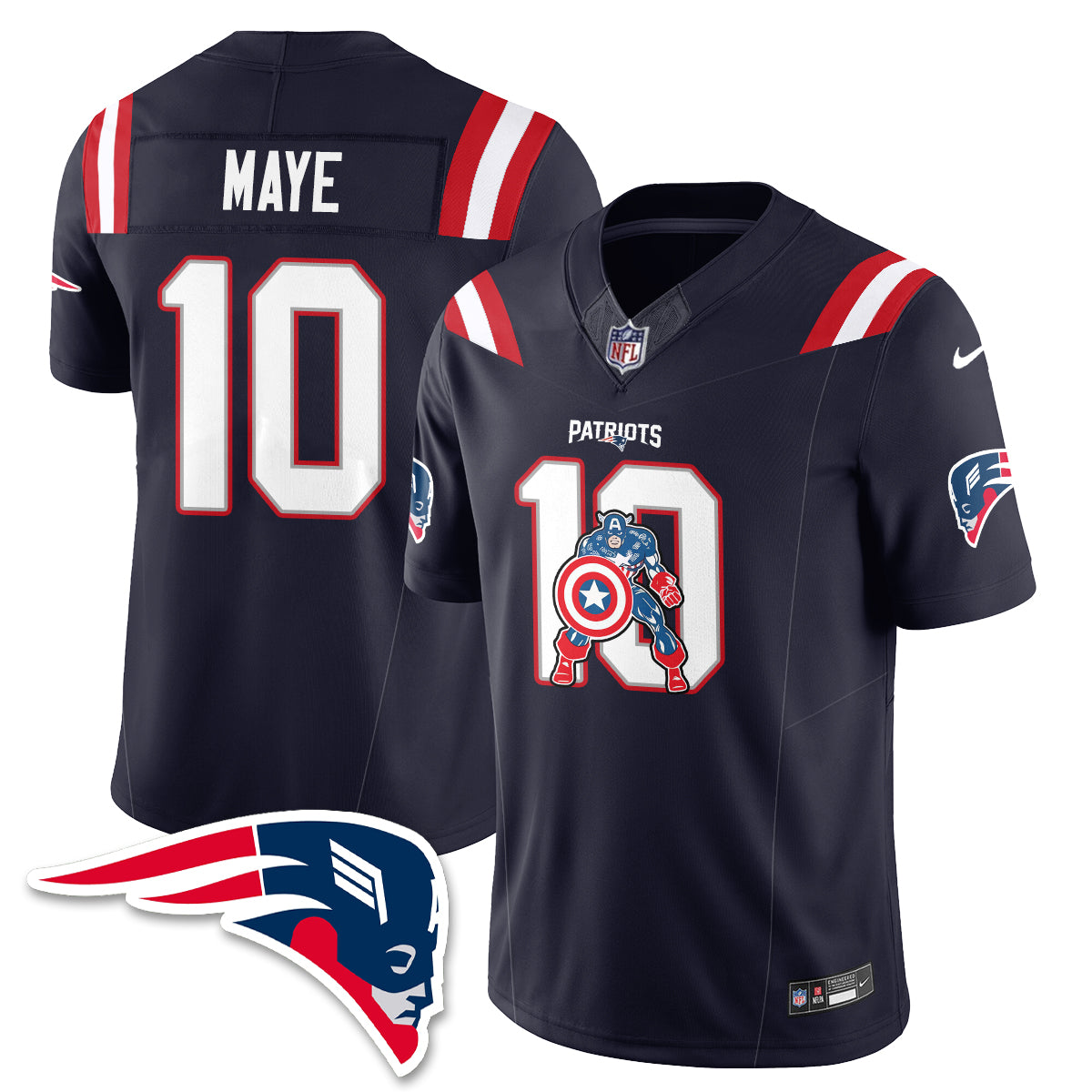 New England Patriots x Vibranium Shield Edition Vapor Jersey - Stitched