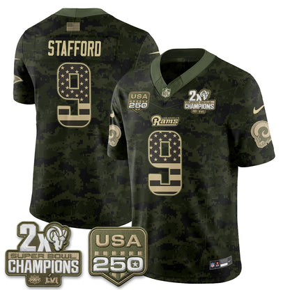 Los Angeles Rams 2026 Salute To Service Vapor Jersey - All Stitched
