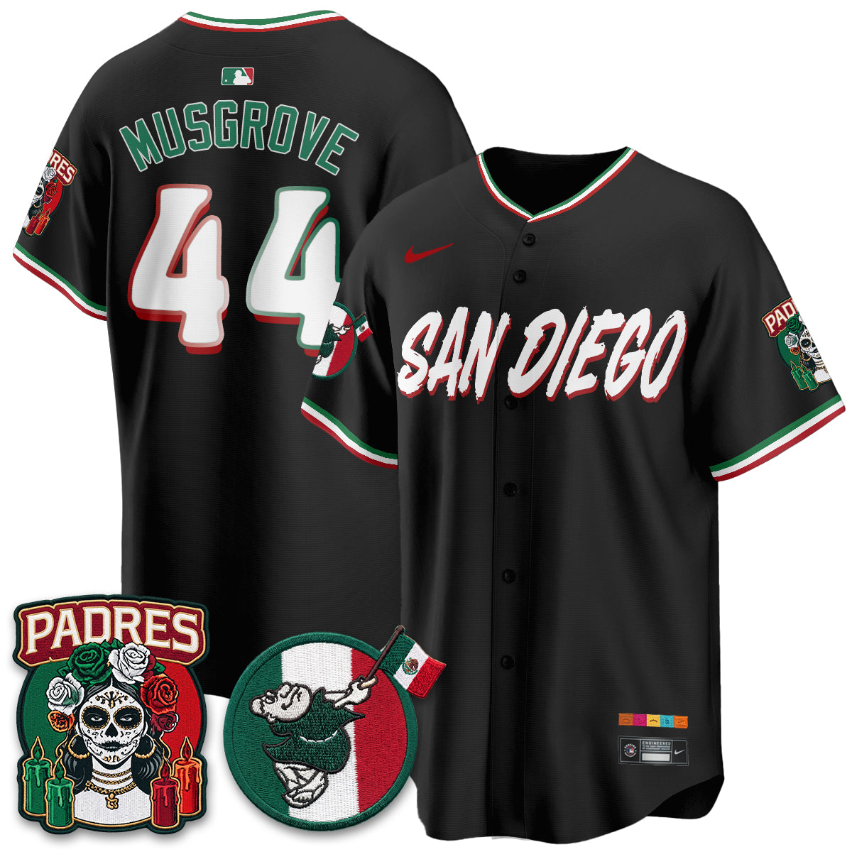 San Diego Padres City Connect Mexico Style Vapor Jersey - Stitched