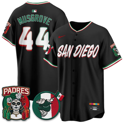 San Diego Padres City Connect Mexico Style Vapor Jersey - Stitched