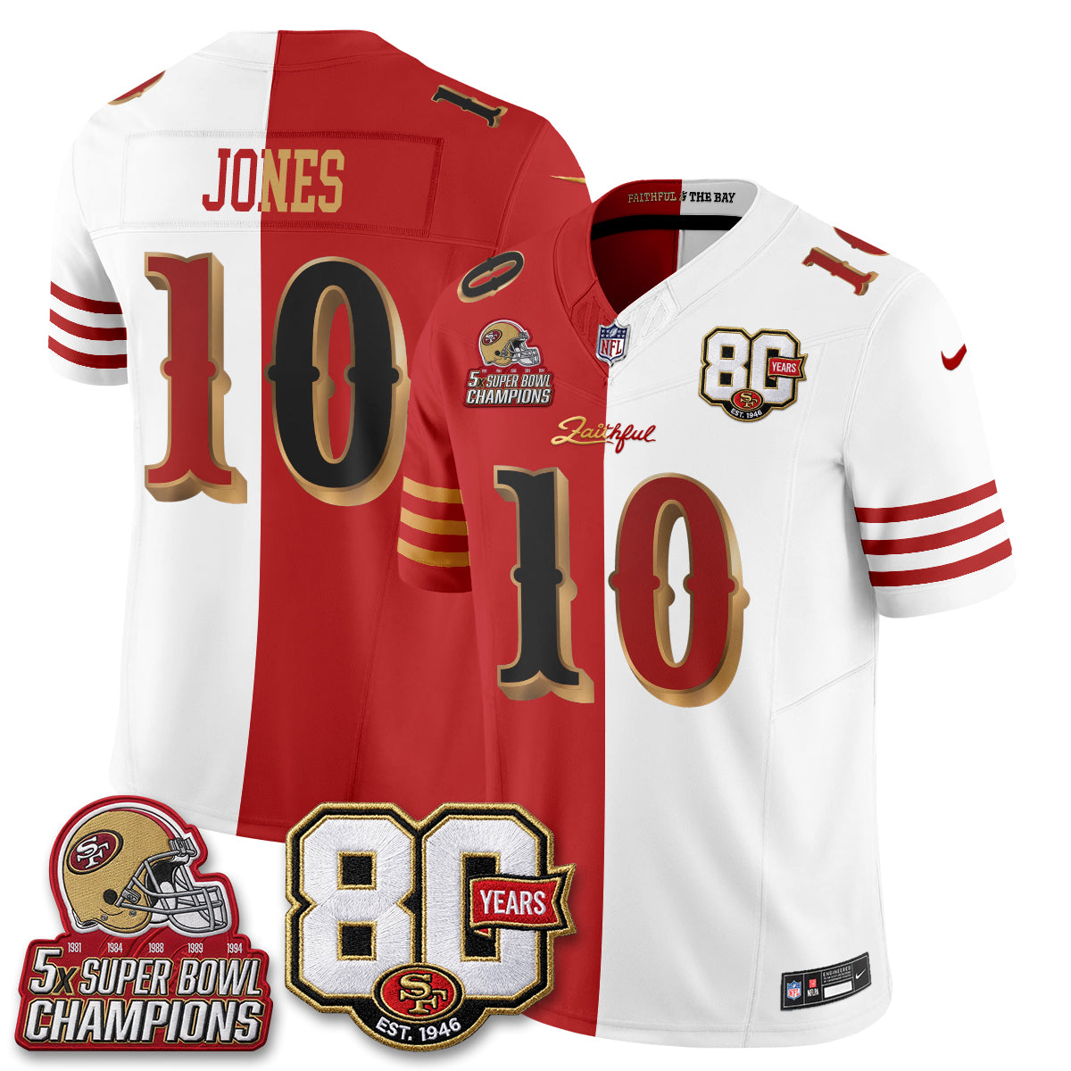 San Francisco 49ers Rivalries Split Edition Vapor Jersey - Stitched