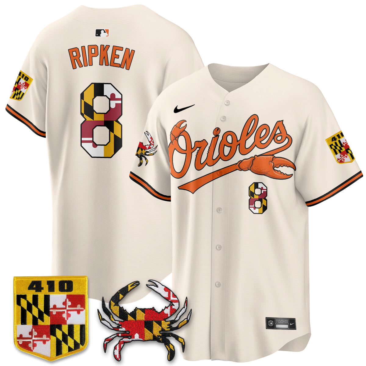 Baltimore Orioles Crab x Maryland Vapor Limited Jersey - Stitched