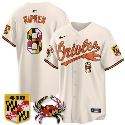 Baltimore Orioles Crab x Maryland Vapor Limited Jersey - Stitched