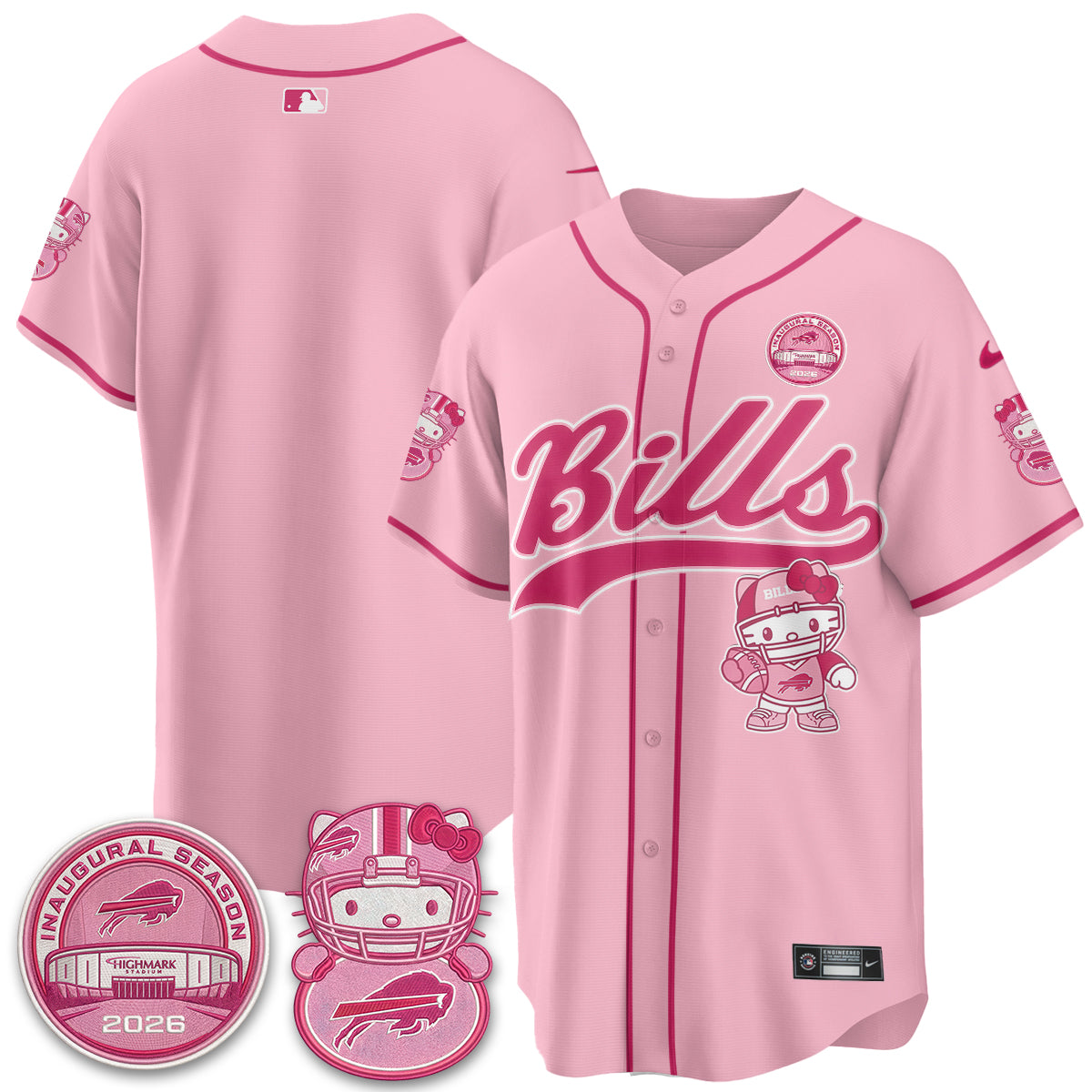 Buffalo Bills x Meow  Vapor Baseball Jersey - Stitched