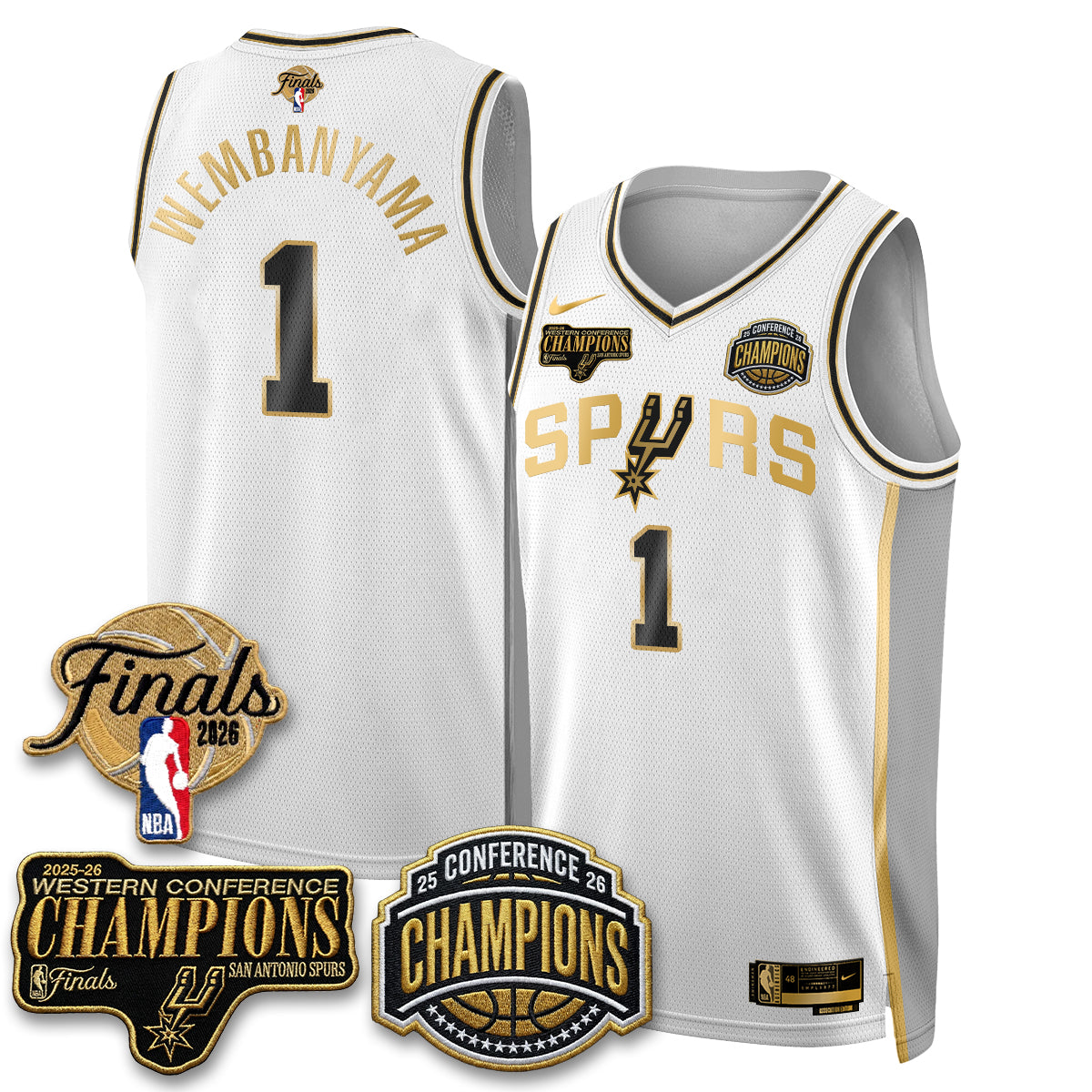 SAS 2026 NBA Western Conference Champions Vapor Jersey - Stitched N5