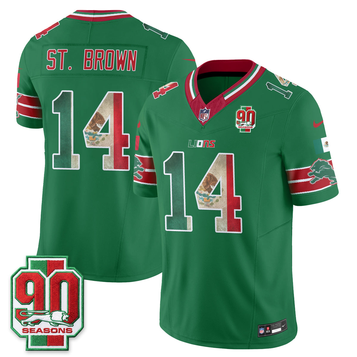 Detroit Lions Mexico Edition Vapor Jersey - Stitched