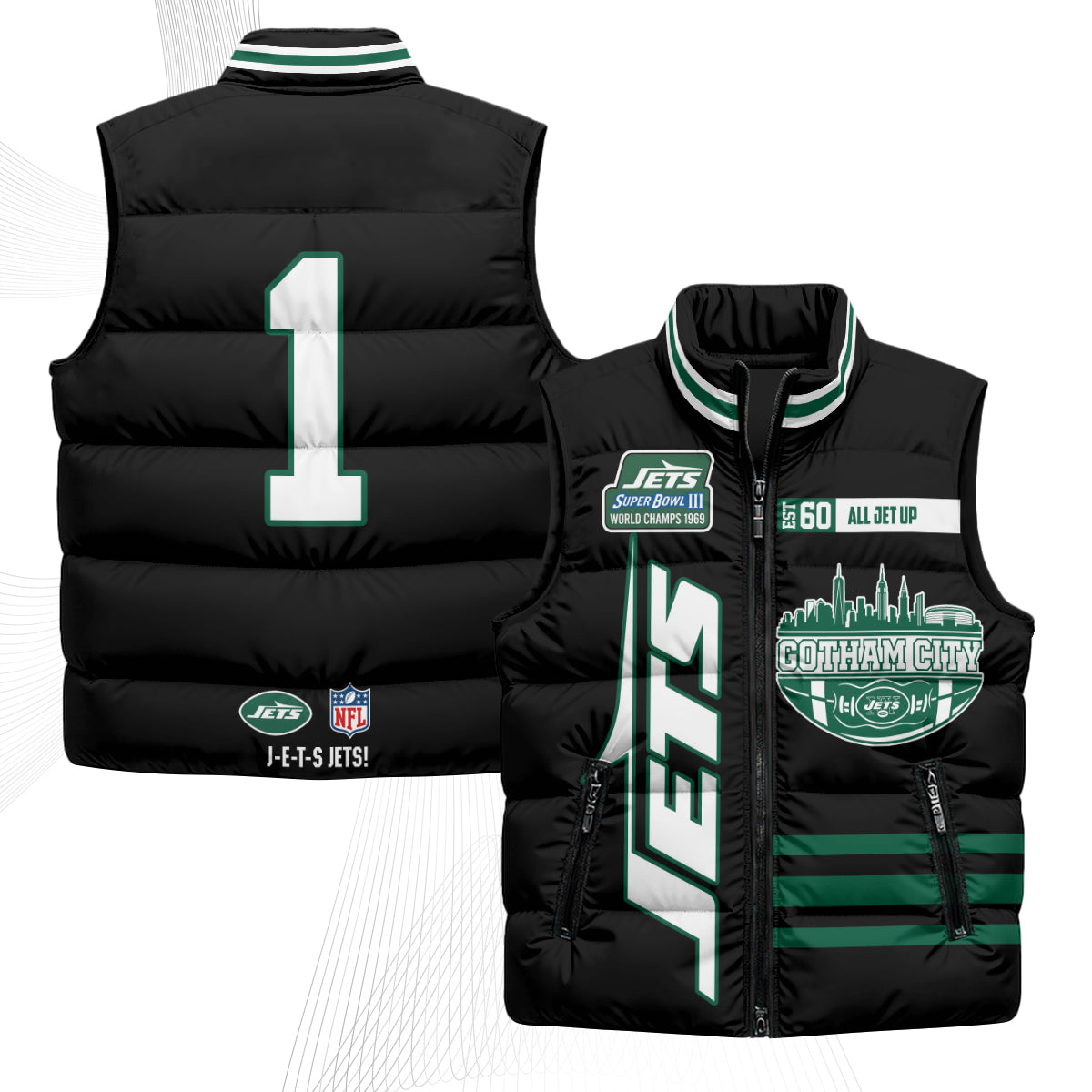 NYJ Gotham City Puffer Vest - Printed