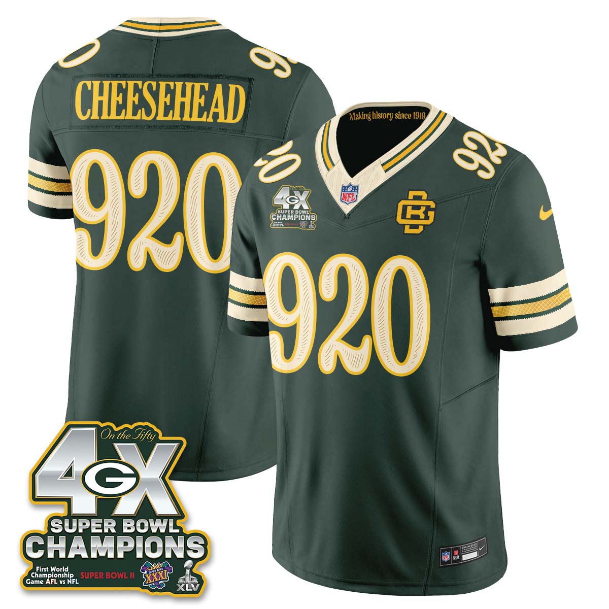 GB 2026 Rivalries 4X Champs Vapor Jersey - Stitched