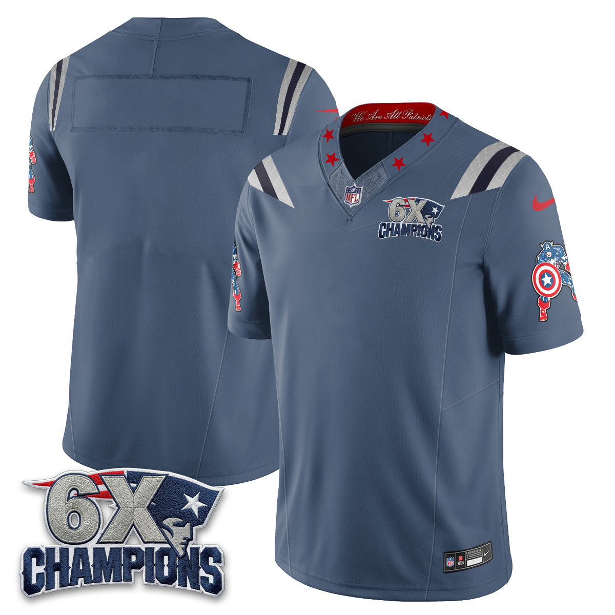 New England Patriots x Vibranium Shield Edition Vapor Jersey V2 - Stitched