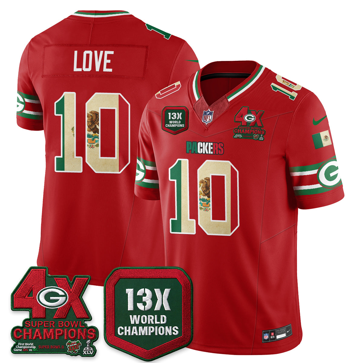 Green Bay Packers Mexico Edition Vapor Jersey - Stitched