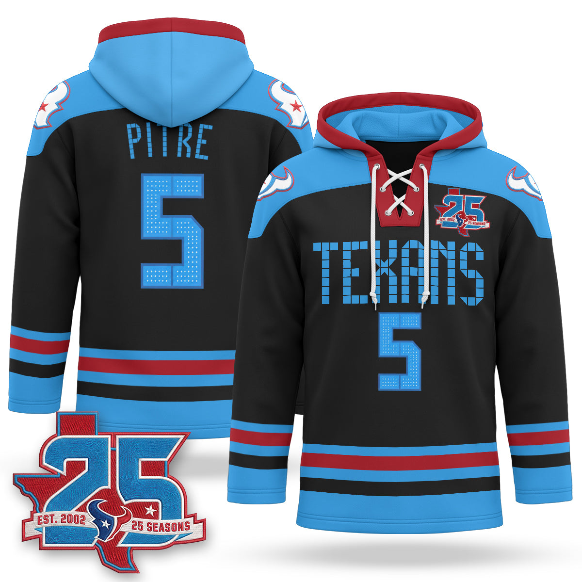 Houston Texans 2026 Rivalries Fleece-Lined Hockey Hoodie - Stitched