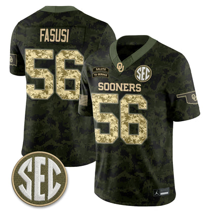 Oklahoma Sooners 2026 Salute to Service Vapor Jersey - Stitched