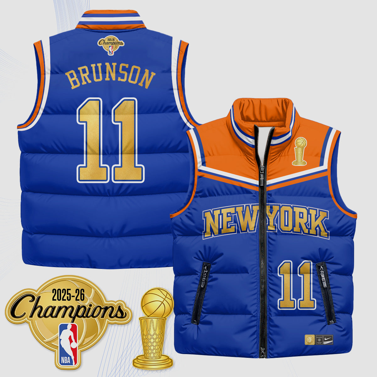 NYK Champions Night Puffer Vest - Printed
