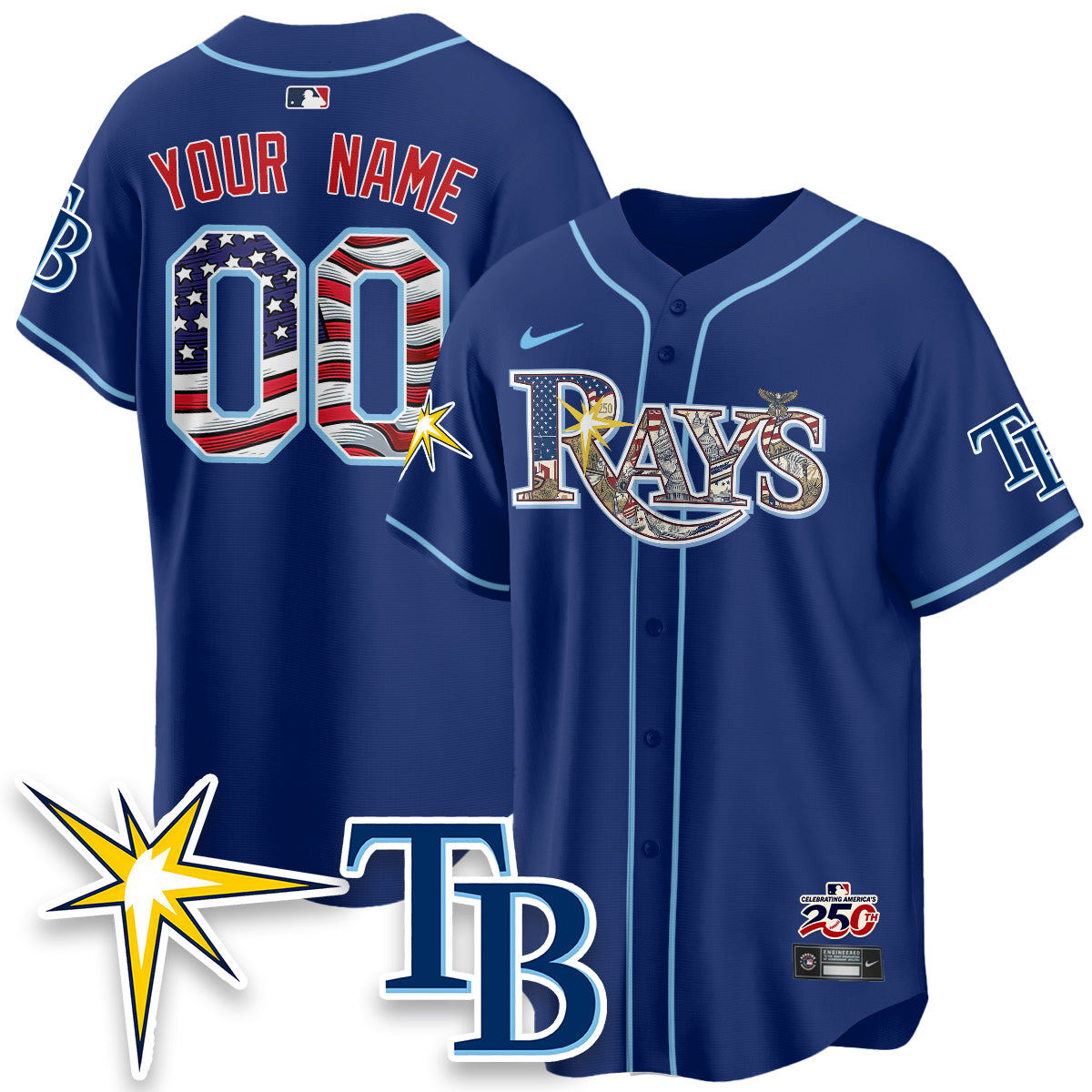 TB Independence Day USA 2026 Vapor Limited Custom Jersey - Stitched