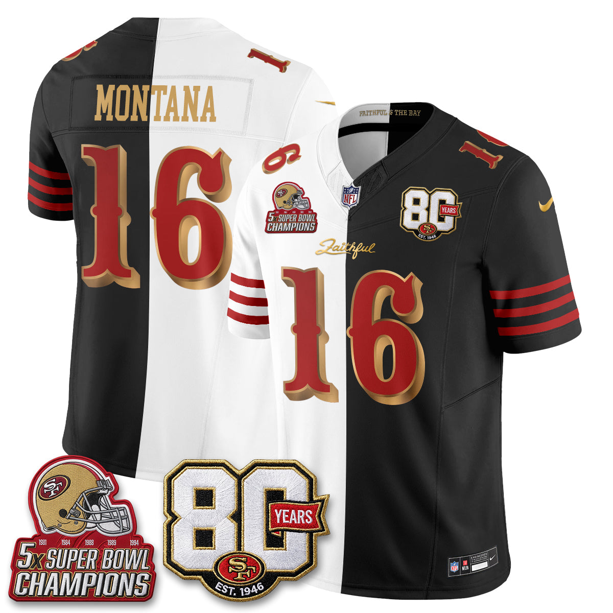 San Francisco 49ers Rivalries Split Edition Vapor Jersey - Stitched