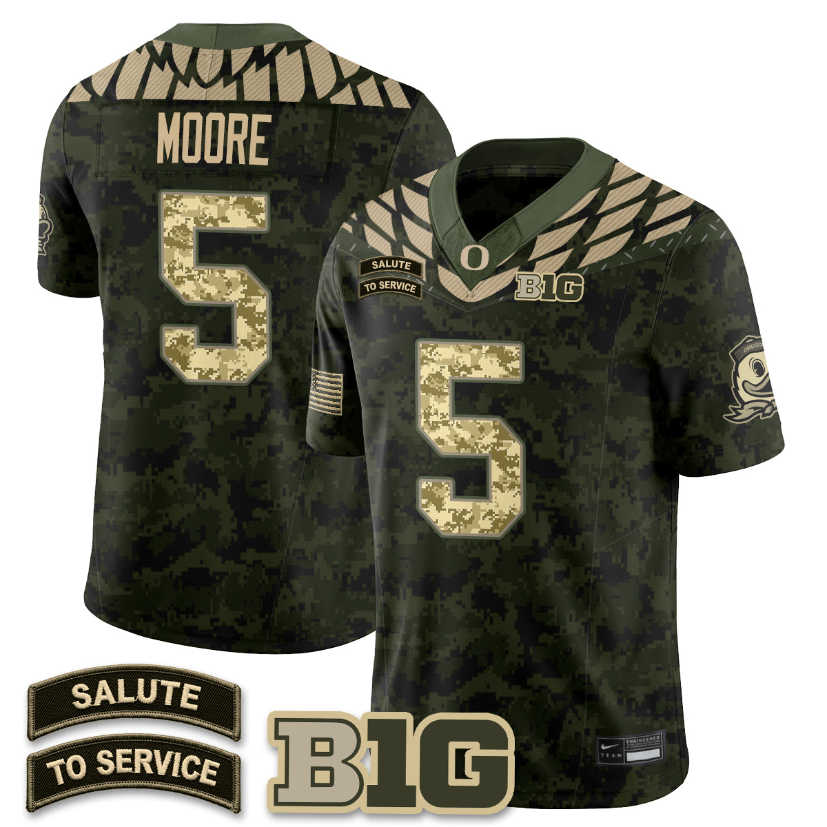 Oregon Ducks 2026 Salute to Service Vapor Jersey - Stitched