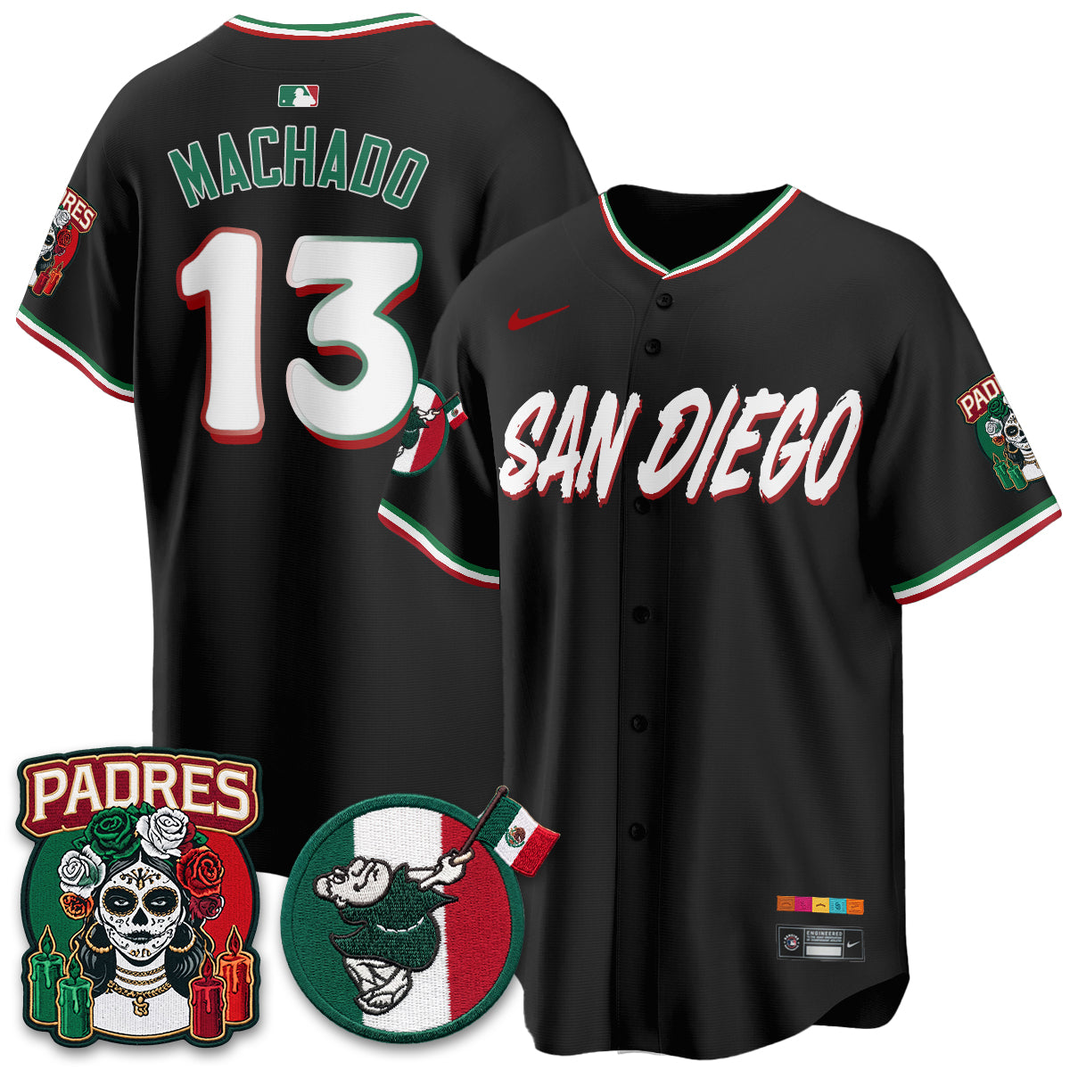 San Diego Padres City Connect Mexico Style Vapor Jersey - Stitched