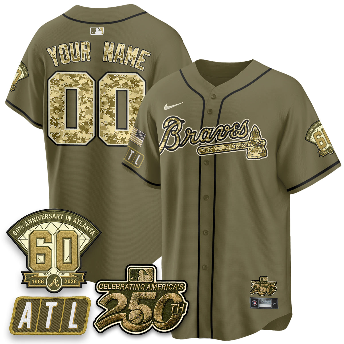 ATL Salute to Service 2026 Vapor Limited Custom Jersey - All Stitched