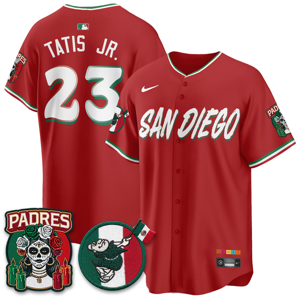 San Diego Padres City Connect Mexico Style Vapor Jersey - Stitched