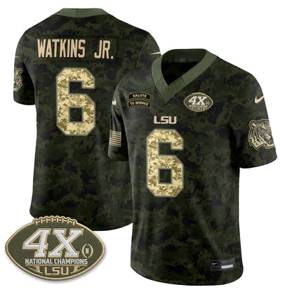 LSU Tigers 2026 Salute to Service Vapor Jersey - Stitched