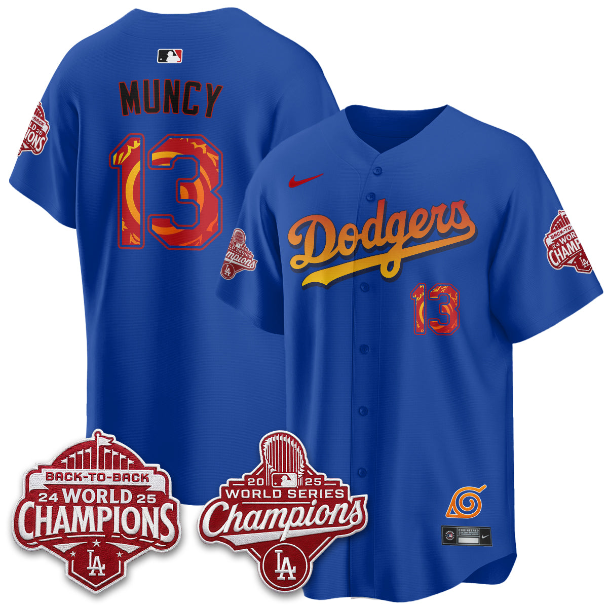 Los Angeles Dodgers x The Knucklehead Ninja Vapor Jersey - Stitched