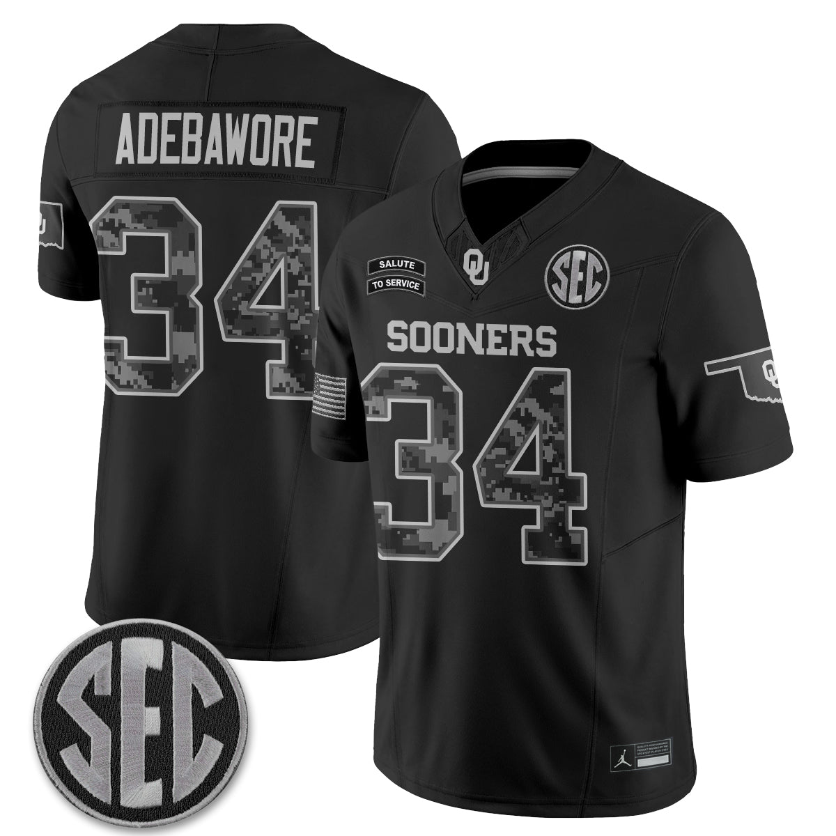 Oklahoma Sooners 2026 Salute to Service Vapor Jersey - Stitched