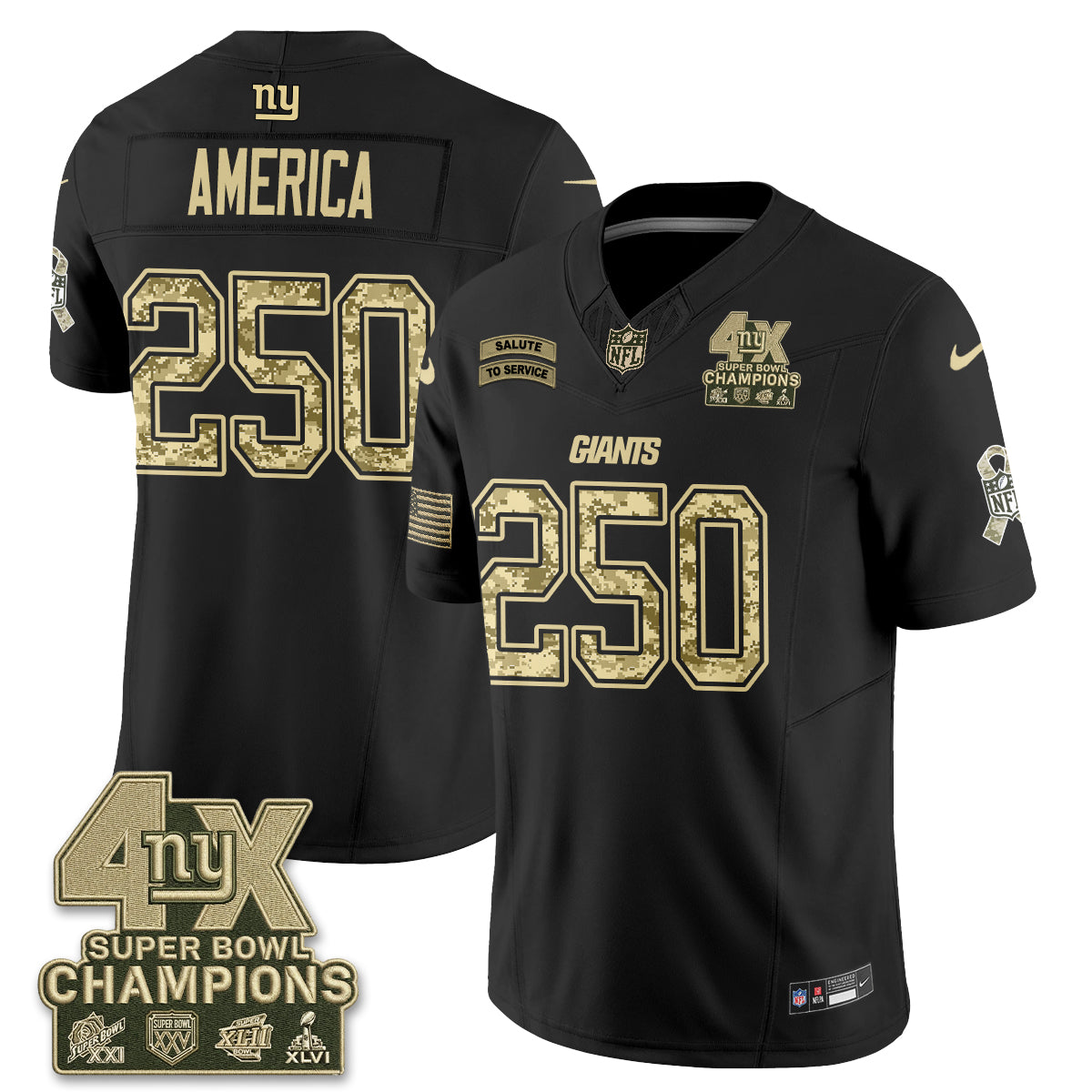 New York Giants 2026 Salute To Service V2 Vapor Jersey - Stitched