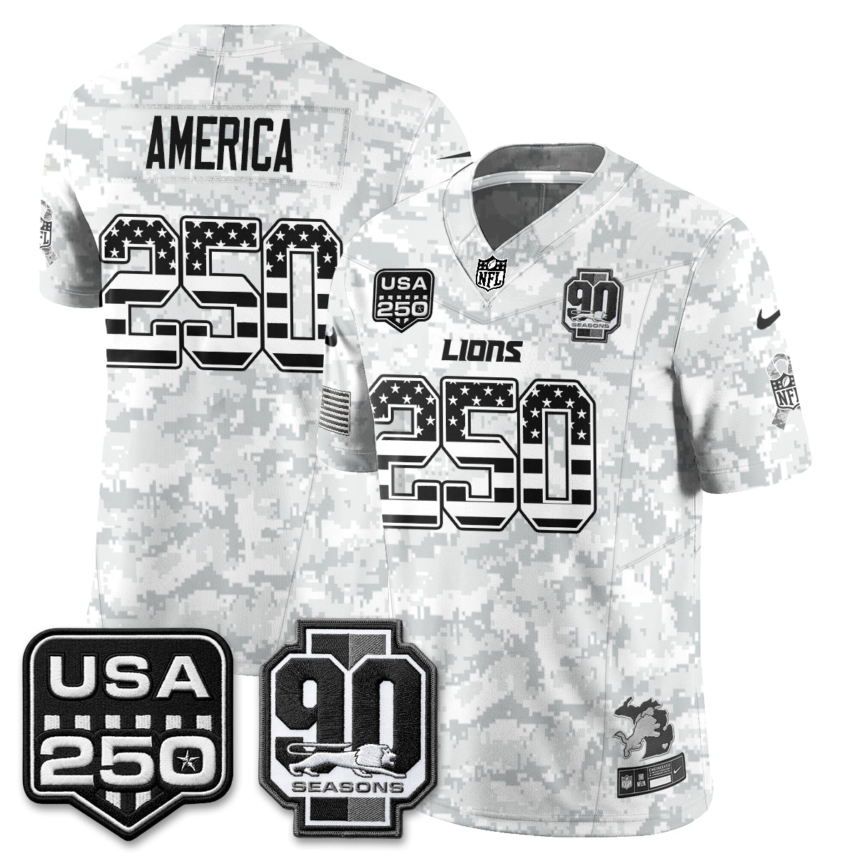 DET 2026 Salute to Service Vapor Jersey - Stitched
