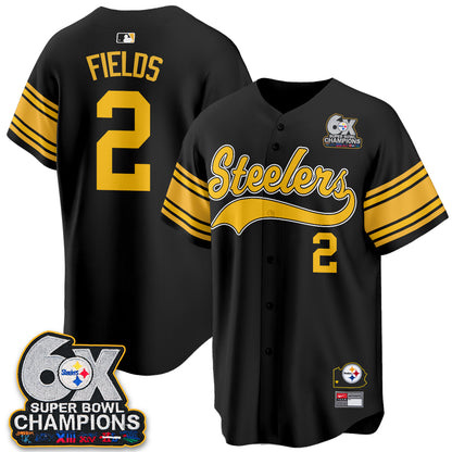 Pittsburgh Steelers 6X Champs Throwback Baseball Vapor Jersey - Stitched