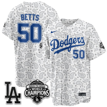 Los Angeles Dodgers Paisley Vapor Jersey - Stitched