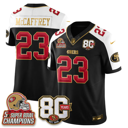 San Francisco 49ers 80 Years & 5X Champs Vapor Jersey - Stitched