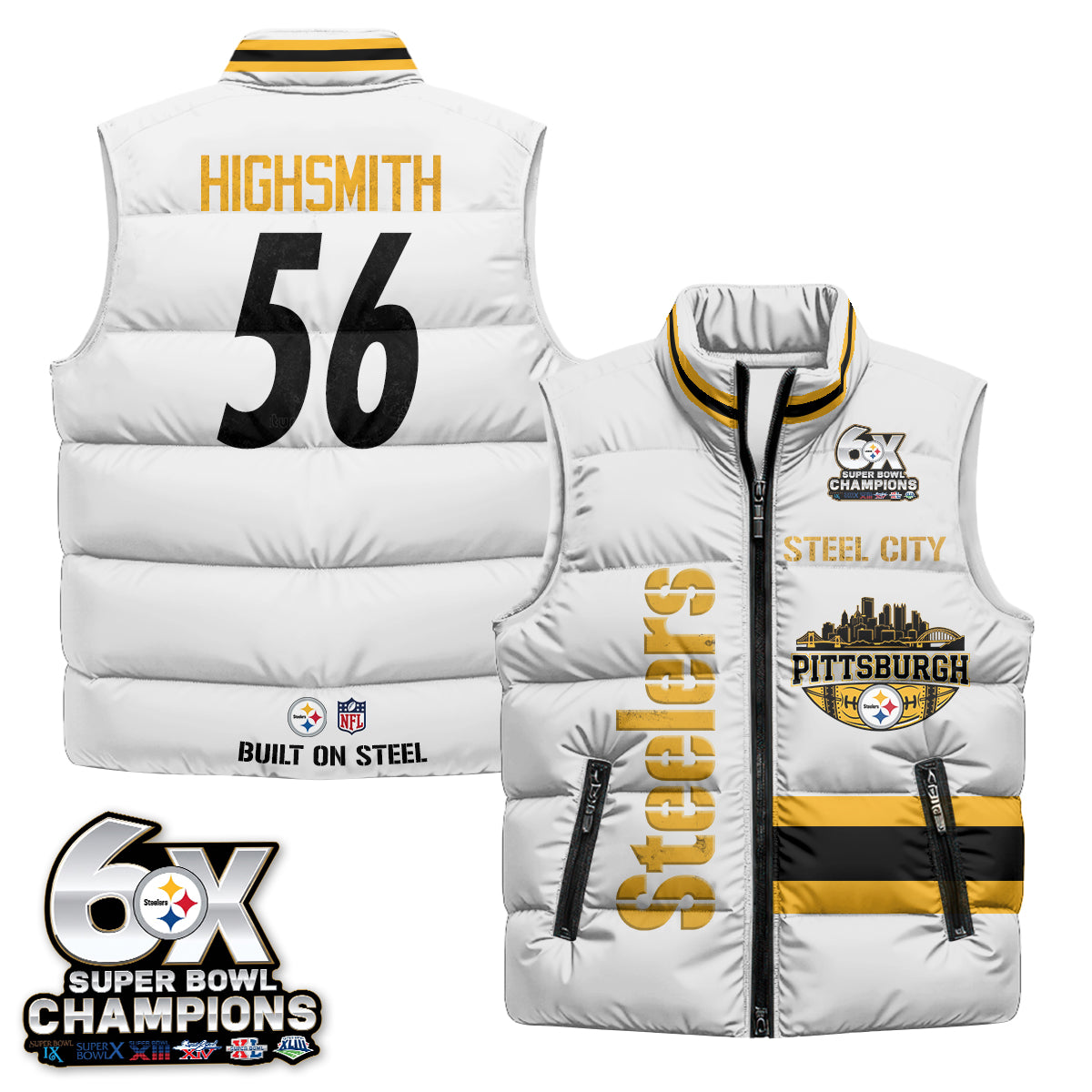 PIT "Steel City" Puffer Vest - Printed