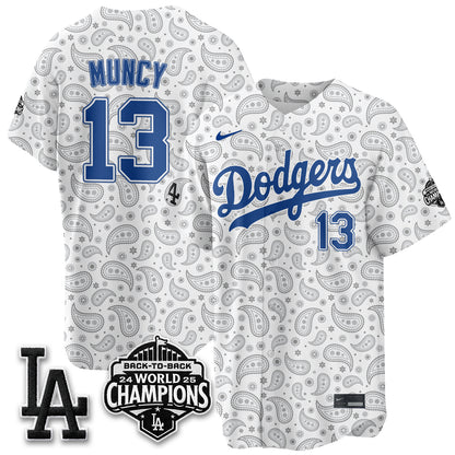 Los Angeles Dodgers Paisley Vapor Jersey - Stitched