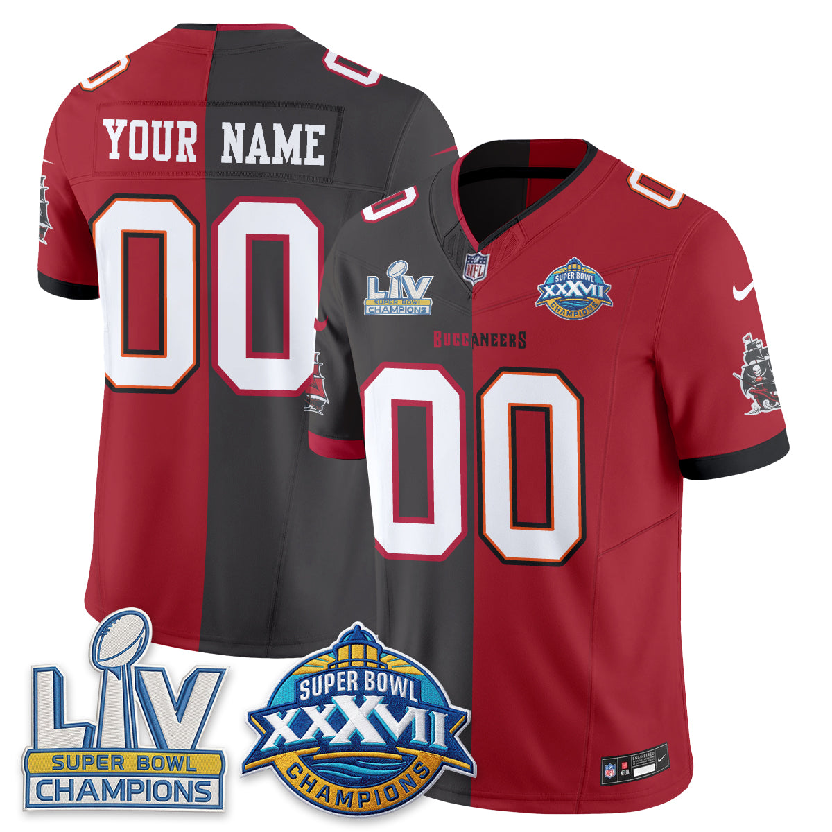 Tampa Bay Buccaneers S.Bowl Split Edition Vapor Custom Jersey - Stitched
