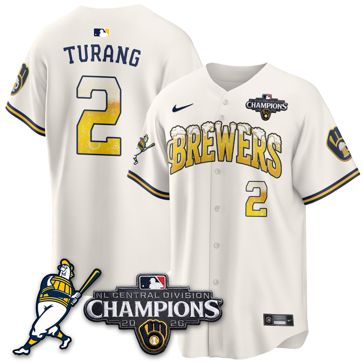 Milwaukee Brewers 2026 NL Division Champs Vapor Jersey V2- Stitched