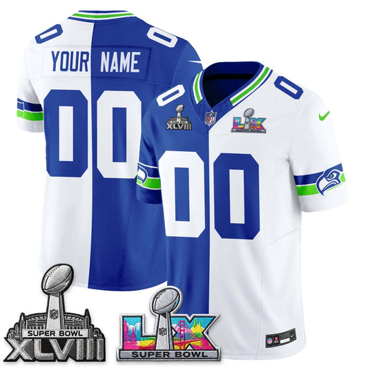 SEA Throwback 2 SB Patches Custom Vapor Jersey - Stitched