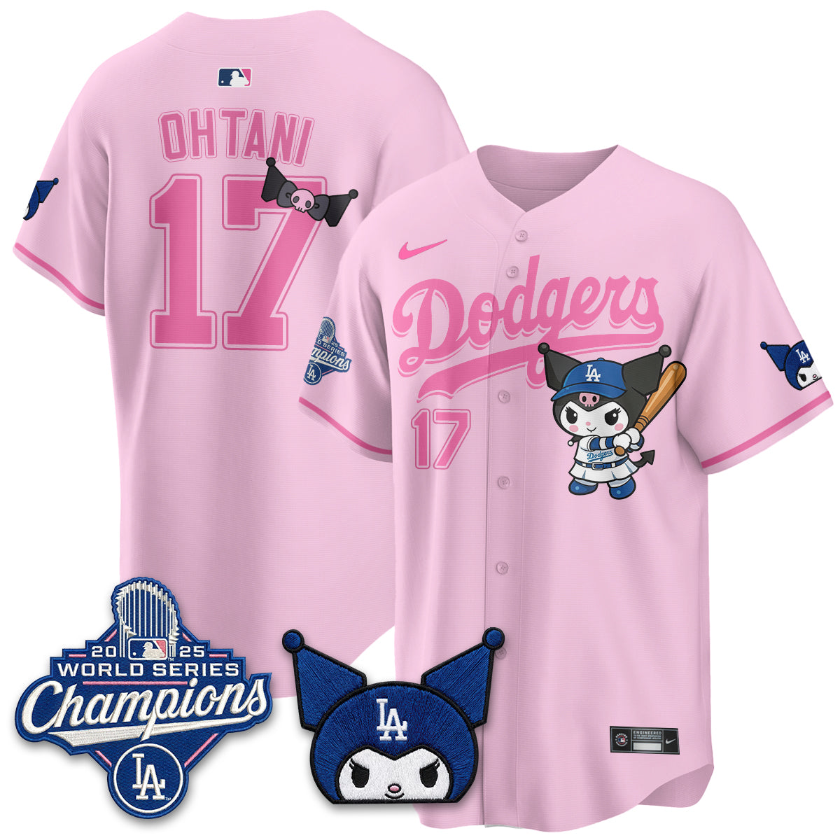 Los Angeles Dodgers Kuromi Edition Vapor Jersey - Stitched