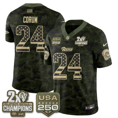Los Angeles Rams 2026 Salute To Service Vapor Jersey - All Stitched