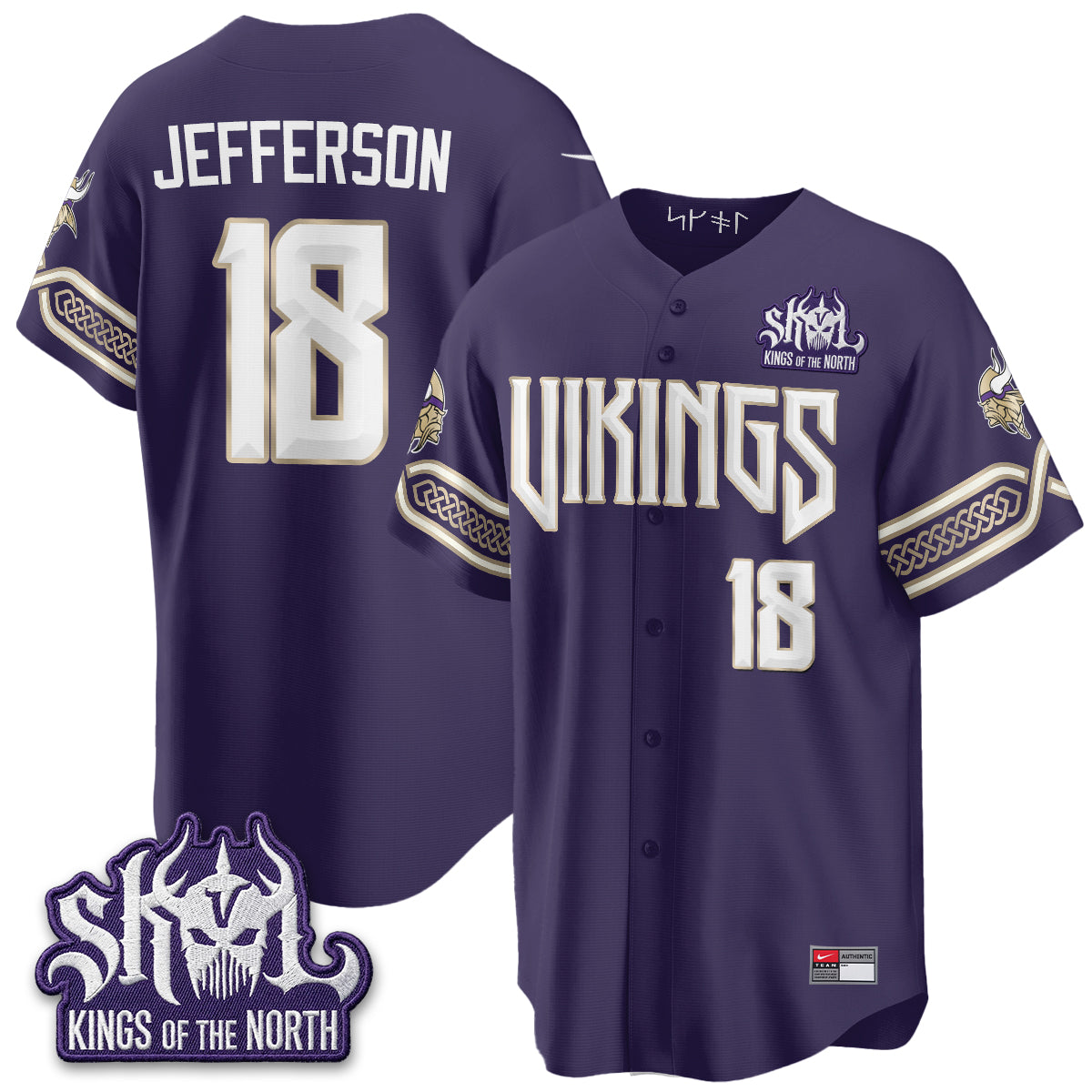 Minnesota Vikings 2026 Rivalries Edition Baseball Vapor Jersey - Stitched