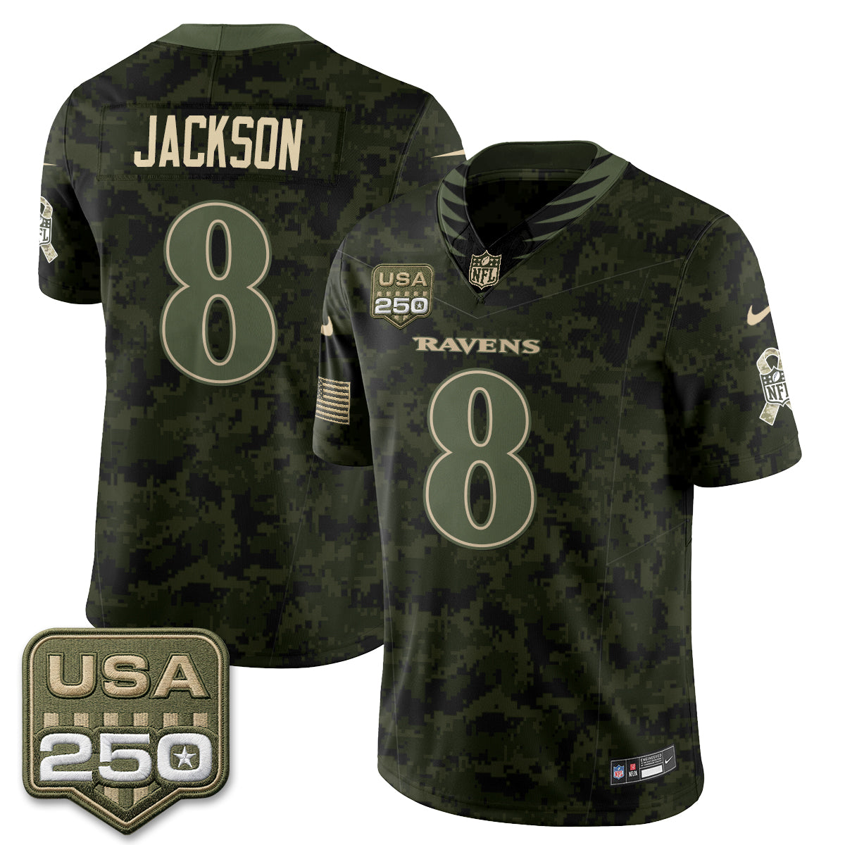 Baltimore Ravens 2026 Salute to Service Vapor Jersey - Stitched
