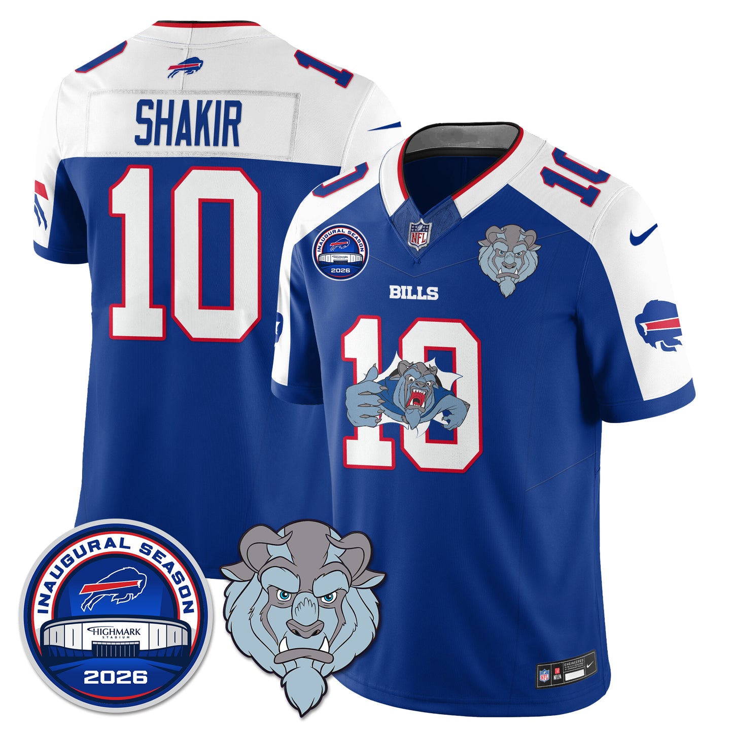 Buffalo Bills x Hairy Blue Beast Edition Vapor Jersey - Stitched