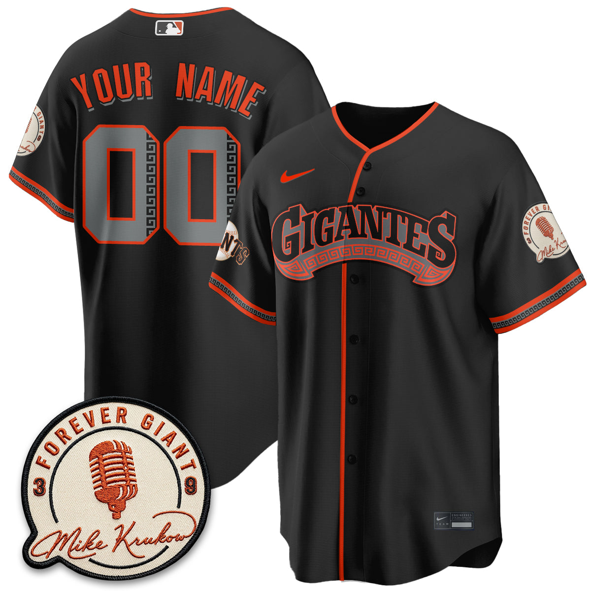San Francisco Giants Mike Krukow Vapor Custom Jersey - Stitched