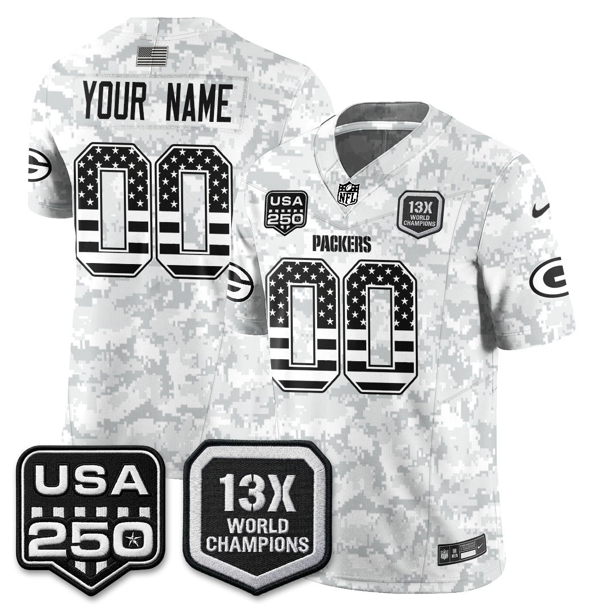 Green Bay Packers 2026 Salute To Service Edition Vapor Custom Jersey - Stitched