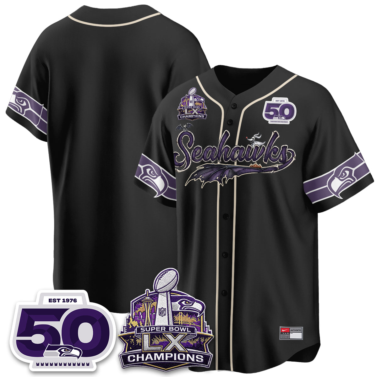 SEA 2026 Nightmare Edition Vapor Baseball Jersey - Stitched