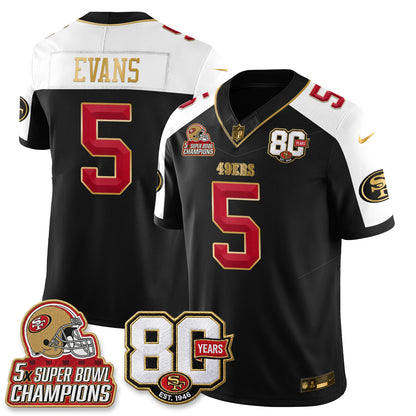 San Francisco 49ers 80 Years & 5X Champs Vapor Jersey - Stitched