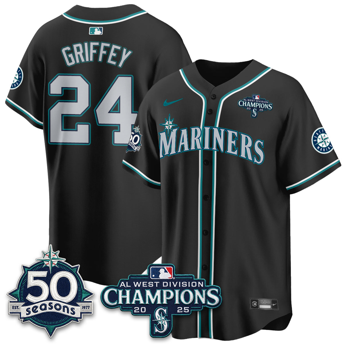 SEA 50th Anniversary Black Out Style Vapor Premier Limited Jersey - All Stitched