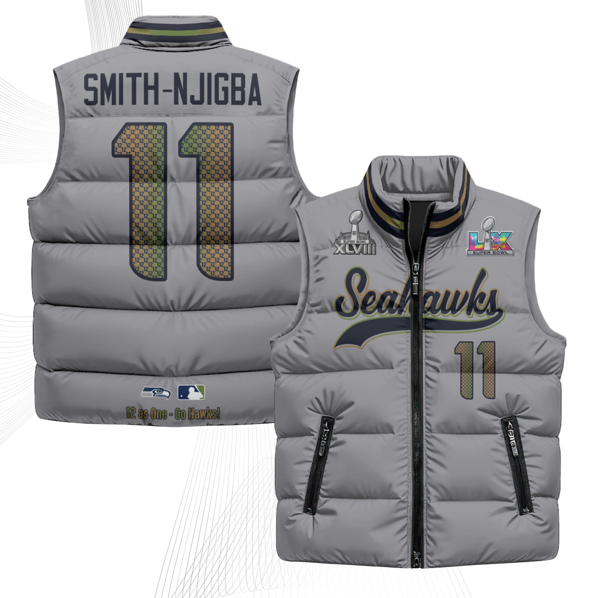 SEA S.Bowl Champs Puffer Vest - Printed