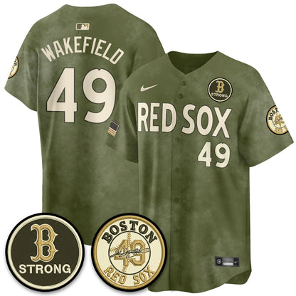 BOS New Era Olive 2026 Armed Forces Day Jersey - All Stitched
